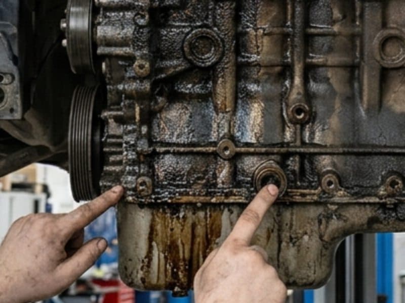 Устранение масложора на Volkswagen Tiguan TSI — до ремонта